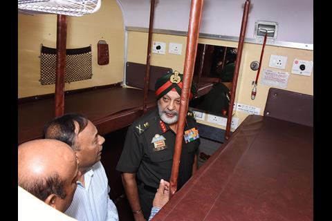 Integral Coach Factory coach for India's Ministry of Defence.
